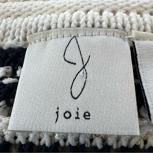 Joie Blue White Nautical Preppy Crew Neck Striped Short Sleeve Sweater-M - Picture 6 of 13